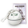 Rain Poncho in Golf Ball Sport Safe w/ Clip